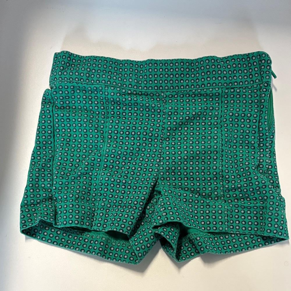 Janie and Jack Teal Patterned High Waist Shorts